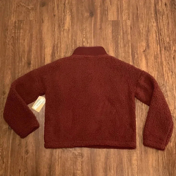 Thereabouts Girls Faux Fur Pullover Jacket Burgundy Plus Size Size 22.5, 3XL - Picture 5 of 12